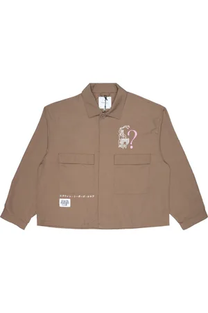 Edwin Homme, Vestes, Brun, Taille: L Veste en nylon avec broderie