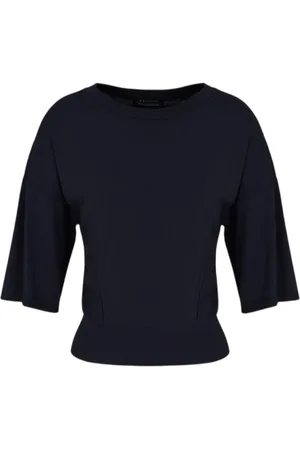 Armani Exchange Femme, Pulls, Bleu, Taille: 42 FR Pull Bleu Style Minimaliste