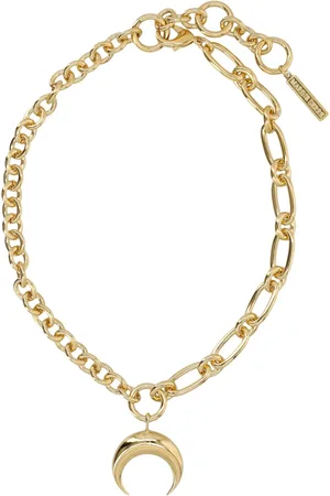 Marine Serre Femme, Accessoires, Jaune, Taille: ONE Size Collier Charme Croissant Lune Or
