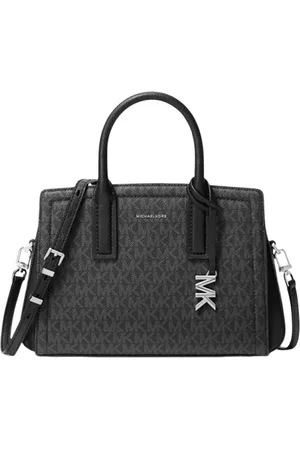 Michael Kors Femme, Sacs, Noir, Taille: ONE Size Pieds protecteurs métalliques satchel avec fermeture magnétique et à glissière