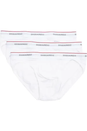 Dsquared2 Homme, Sous-vêtements, Blanc, Taille: S Lot de 3 slips unis avec logo à la taille
