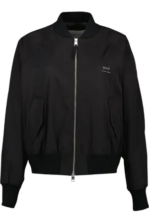 Ami Femme, Vestes, Noir, Taille: 40 FR Bomber Noir Printemps-Été 2025