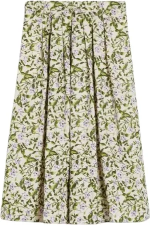 Max Mara Femme, Jupes, Vert, Taille: 40 FR Jupe longuette en coton