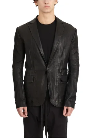 ISAAC SELLAM EXPERIENCE Homme, Vestes, Noir, Taille: M Blazer en Cuir Un Bouton Élégant