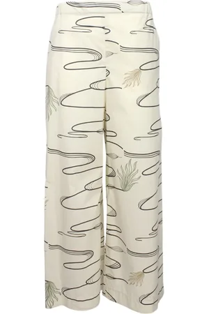 Max Mara Femme, Pantalons, , Taille: 42 FR Pantalon Palazzo en Coton à Jambes Larges