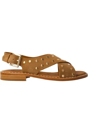Calce Femme, Chaussures, , Taille: 38 EU Sandalette en Cuir avec Clous Dorés