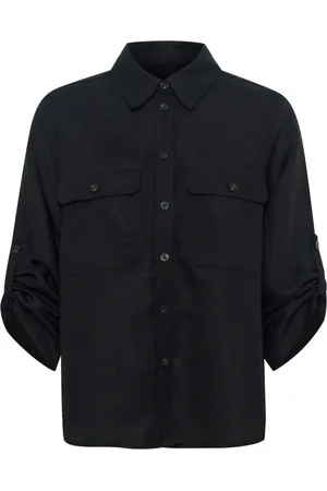 Part Two Femme, Blouses et Chemises, Noir, Taille: 40 FR Chemisier Noir avec Poches