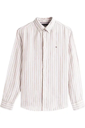 Tommy Hilfiger Homme, Chemises, , Taille: M Chemise à Rayures en Lin Essentiel
