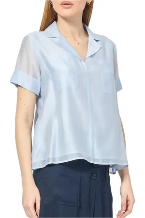 Alessia Santi Femme, Blouses et Chemises, Bleu, Taille: 38 FR Chemises Bleu Clair pour Femmes