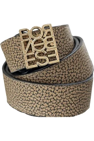 Borbonese Femme, Accessoires, Brun, Taille: L Ceinture en cuir naturel/noir pour femme avec logo