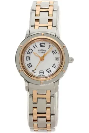 Hermès Femme, Pre-owned, Blanc, Taille: ONE Size Pre-owned Acier inoxydable montres