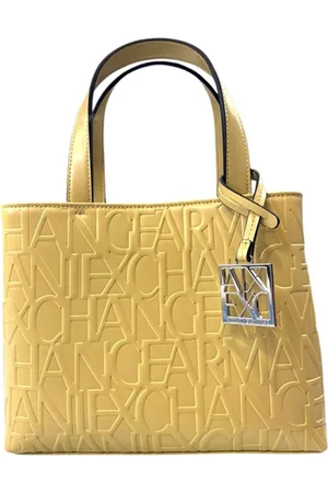 Armani Exchange Femme, Sacs, Jaune, Taille: ONE Size Sac à Main Beige avec Poche Avant à Fermeture Éclair