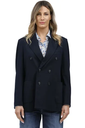 Circolo Femme, Vestes, Bleu, Taille: 38 FR Veste légère en piqué à double boutonnage