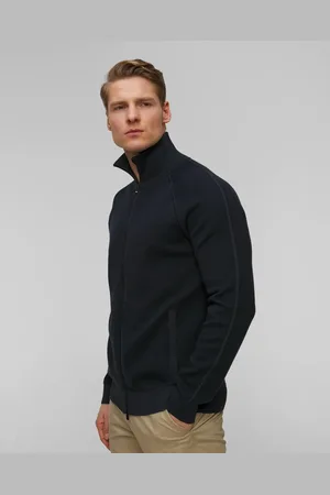HUGO BOSS Homme, Pulls, Noir, Taille: XL Cardigan à fermeture éclair en laine noire