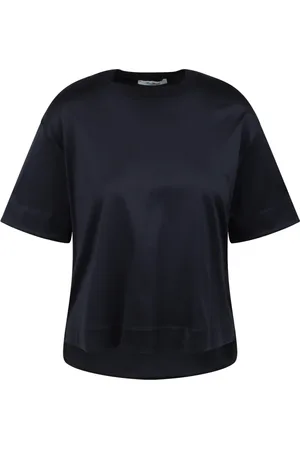 Max Mara Femme, Tops, Bleu, Taille: 38 FR T-shirt Oversize avec Logo Brodé