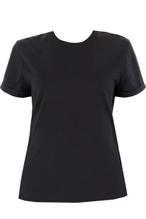 Dondup Femme, Tops, Noir, Taille: 36 FR T-shirt en coton avec impression de logo