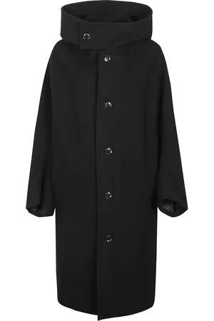 YOHJI YAMAMOTO Femme, Manteaux, Noir, Taille: 38 FR Manteau cape en laine noire