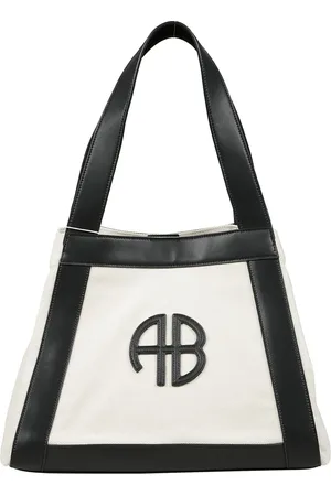 ANINE BING Femme, Sacs, Blanc, Taille: ONE Size Sac en toile avec sangles en cuir