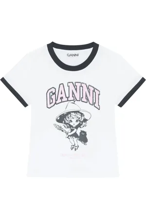 Ganni Femme, Tops, Blanc, Taille: 36 FR Sorcière Jersey Tshirt