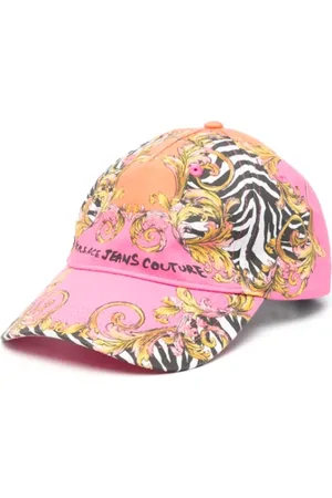 VERSACE Femme, Accessoires, Multicolore, Taille: ONE Size Chapeau Animalier Rose - Audacieux et Féminin
