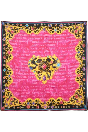 VERSACE Femme, Accessoires, Multicolore, Taille: ONE Size Foulard en Soie à Imprimé Baroque