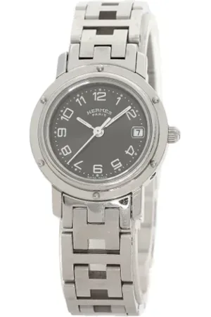 Hermès Femme, Pre-owned, Noir, Taille: ONE Size Pre-owned Acier inoxydable montres