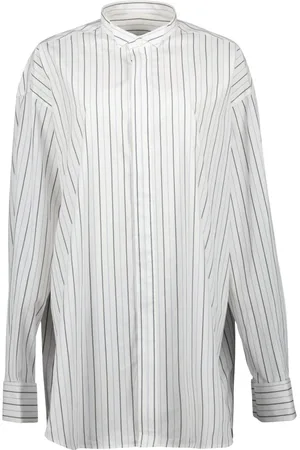 Ami Femme, Blouses et Chemises, Blanc, Taille: 36 FR Chemise à Rayures Oversize Printemps-Été 2025