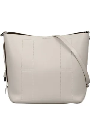 Hogan Femme, Sacs, Gris, Taille: ONE Size Sac Hobo en cuir grainé