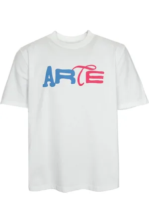 Arte Antwerp Homme, Tops, Blanc, Taille: L T-shirt Duo Print col rond