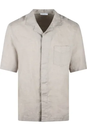 Paolo Pecora Homme, Chemises, Gris, Taille: L Chemise de Bowling en Lin