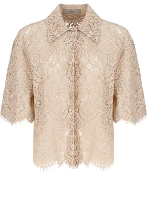 D.EXTERIOR Femme, Blouses et Chemises, Rose, Taille: 40 FR Chemise Rose à Col en Dentelle