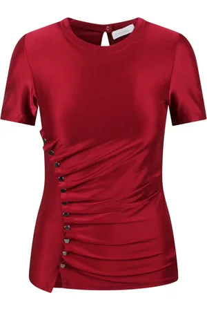 Paco rabanne Femme, Tops, Rouge, Taille: 38 FR T-shirt drapé asymétrique
