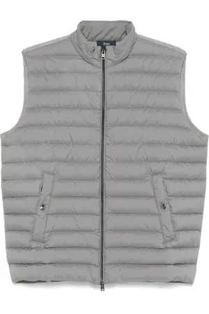 HERNO Homme, Vestes, Gris, Taille: L Laine Soie Gilet Léger Fermeture Éclair