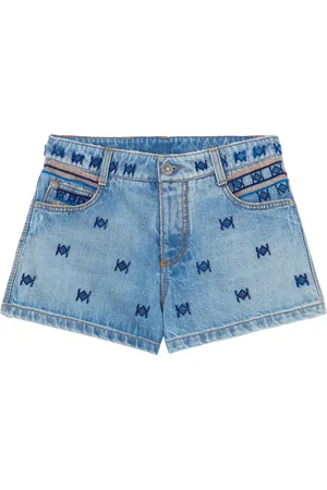 ERMANNO SCERVINO Femme, Shorts, Bleu, Taille: 38 FR Shorts en Denim Brodés à la Main