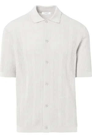Paolo Pecora Homme, Pulls, Blanc, Taille: XL Chemise à Manches Courtes en Coton Blanc Optique