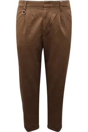 Paolo Pecora Homme, Pantalons, Brun, Taille: L Pantalon Coton/Lin, Modèle P23Ec1M