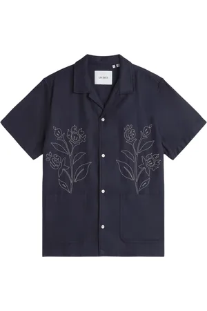 Les Deux Homme, Chemises, Bleu, Taille: XL Chemise Estivale Brodée Florale