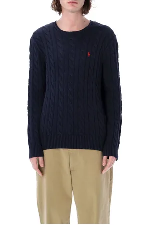 Ralph Lauren Homme, Pulls, Bleu, Taille: XL Pull ras du cou en maille