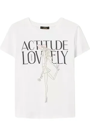 Twin-Set Femme, Tops, Blanc, Taille: 38 FR T-shirt avec logo imprimé