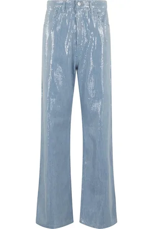 FEDERICA TOSI Femme, Jeans, Bleu, Taille: W25 Denim Paillettes Mode Élégante Vêtements