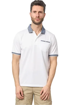 Bugatti Homme, Tops, Blanc, Taille: 3XL Polo Blanc T-shirts et Polos