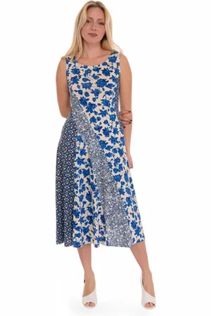 Max Mara Femme, Robes, Multicolore, Taille: 38 FR Robe Midi Évasée en Jersey Patchwork