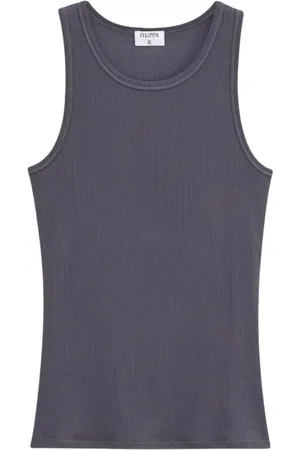Filippa K Femme, Tops, Gris, Taille: 40 FR Débardeur côtelé Charbon Minimalisme