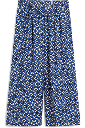 Max Mara Femme, Pantalons, Bleu, Taille: 40 FR Pantalon Bleu en Coton Cropped