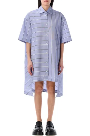 J.W.Anderson Femme, Robes, Bleu, Taille: 34 FR Robe-chemise à ourlet étagé