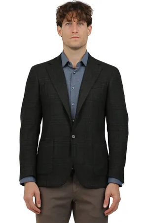 Biagio Santaniello Homme, Vestes, Vert, Taille: 2XL Veste Madras en laine douce