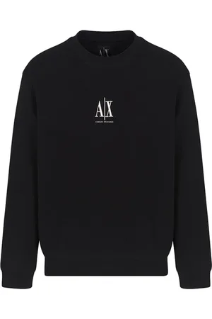 Armani Exchange Homme, Sweatshirts et sweats à capuche, Noir, Taille: S Pull Noir Design Élégant Minimaliste
