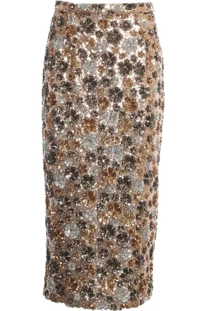 Nº21 Femme, Jupes, Multicolore, Taille: 42 FR Jupes Élégantes en Tissu Argenté