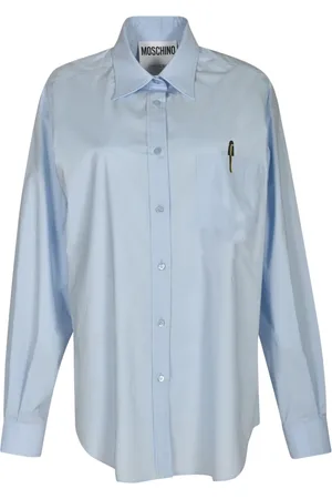 Moschino Femme, Blouses et Chemises, Bleu, Taille: 40 FR Collection Chemises Élégantes