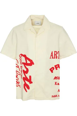 Arte Antwerp Homme, Chemises, , Taille: M Chemise à manches courtes avec impression rouge